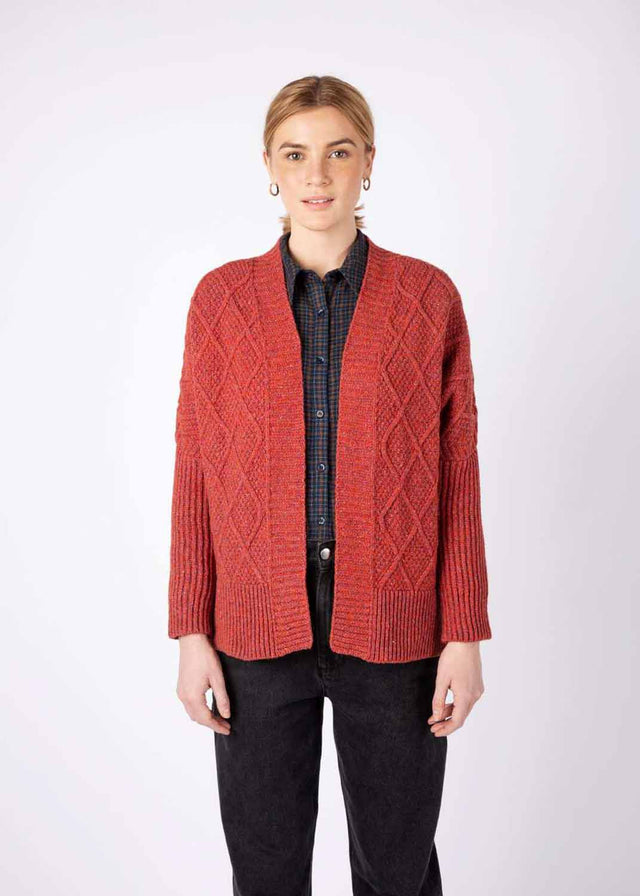 Brome women's cardigan wool cotton cashmere silk blend