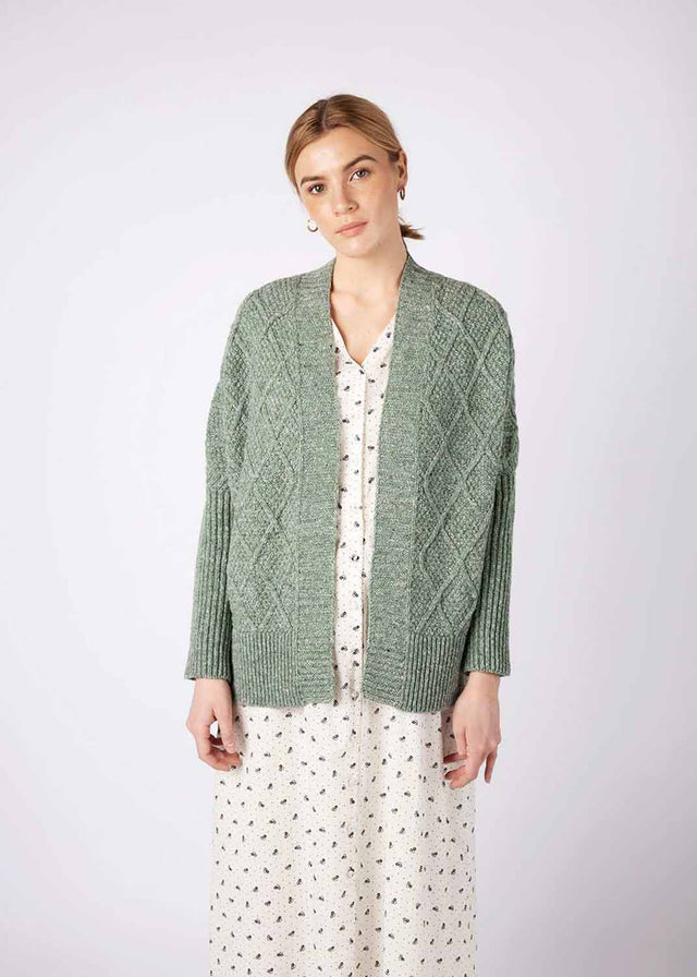 Brome women's cardigan wool cotton cashmere silk blend