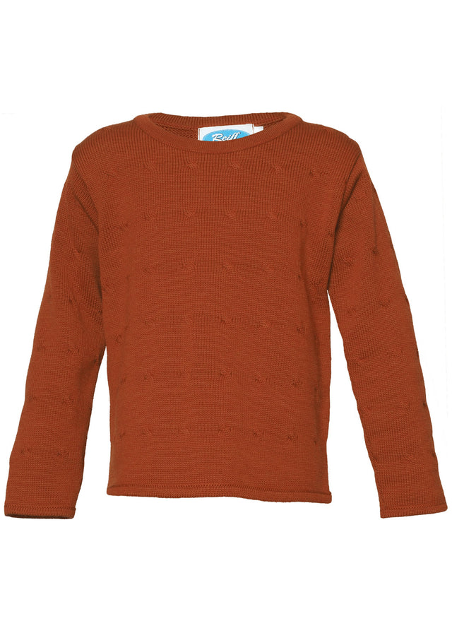 Twist sweater for girls in pure organic merino wool