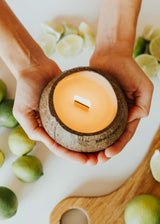 Vanilla candle in coconut shell