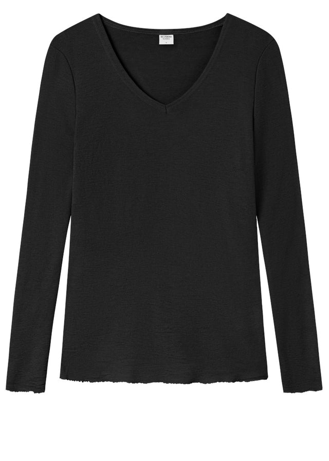 BLUSBAR V-neck sweater for women in pure merino wool