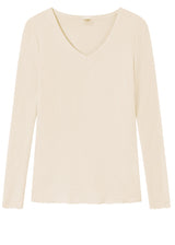 BLUSBAR V-neck sweater for women in pure merino wool