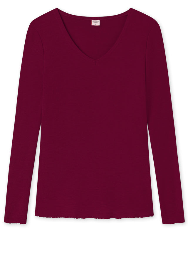 BLUSBAR V-neck sweater for women in pure merino wool