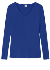 BLUSBAR V-neck sweater for women in pure merino wool