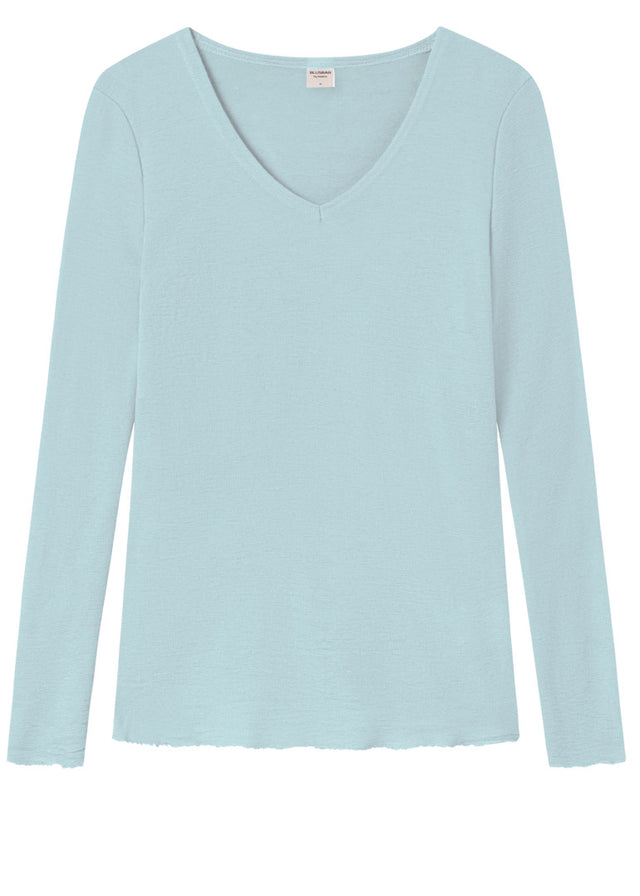 BLUSBAR V-neck sweater for women in pure merino wool