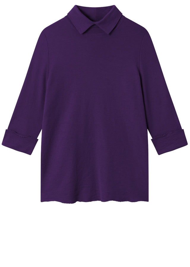 Maglia BLUSBAR con colletto da donna in pura lana merinos