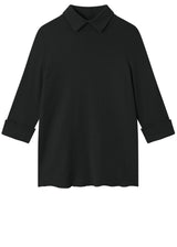 BLUSBAR sweater with collar for women in pure merino wool