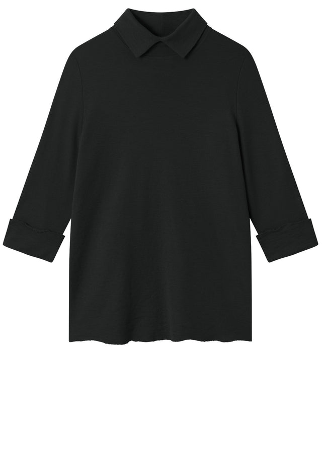 Maglia BLUSBAR con colletto da donna in pura lana merinos