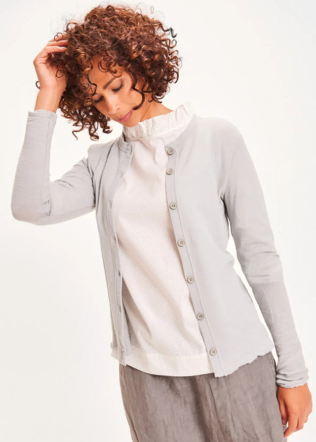 BLUSBAR crew-neck cardigan for women in pure merino wool