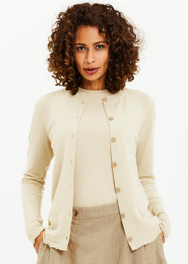 BLUSBAR crew-neck cardigan for women in pure merino wool