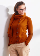 BLUSBAR crew-neck cardigan for women in pure merino wool