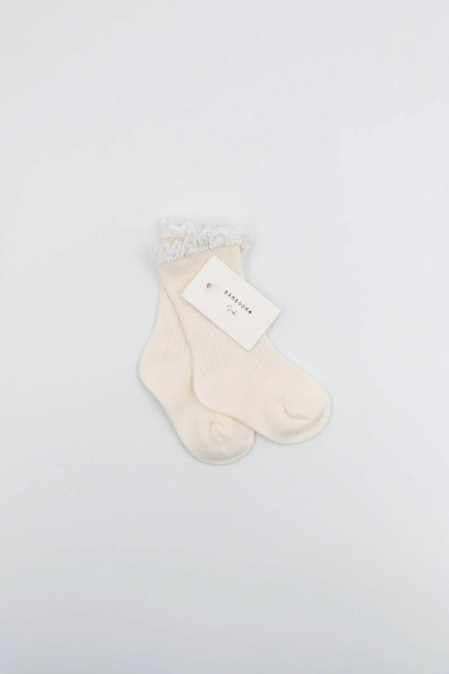 Baby Girl Socks with Bamboo Lace