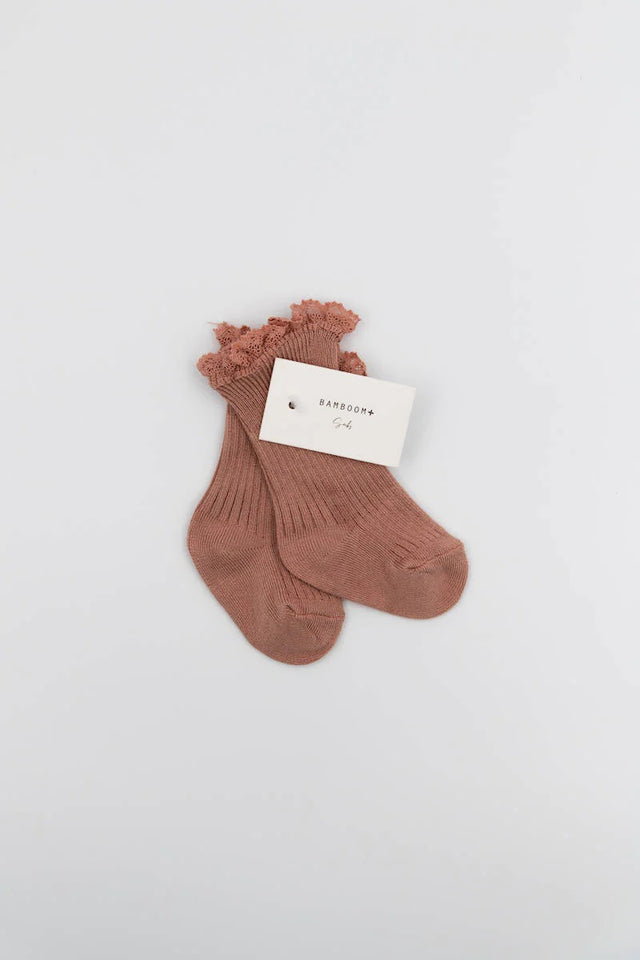 Baby Girl Socks with Bamboo Lace