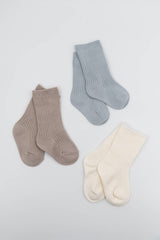 KIDS MIX Ribbed Socks - 3 pairs