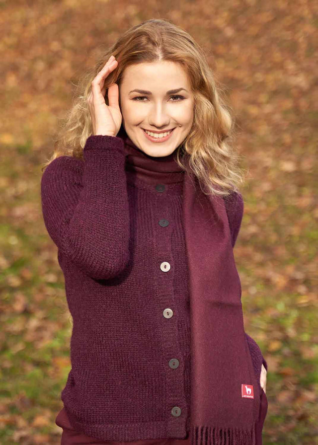 Asa women's cardigan in pure Alpaca wool