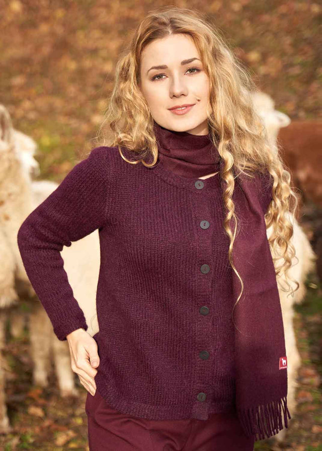 Asa women's cardigan in pure Alpaca wool