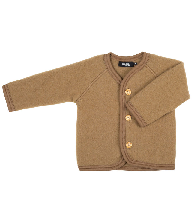 Baby jacket in organic merino wool fleece