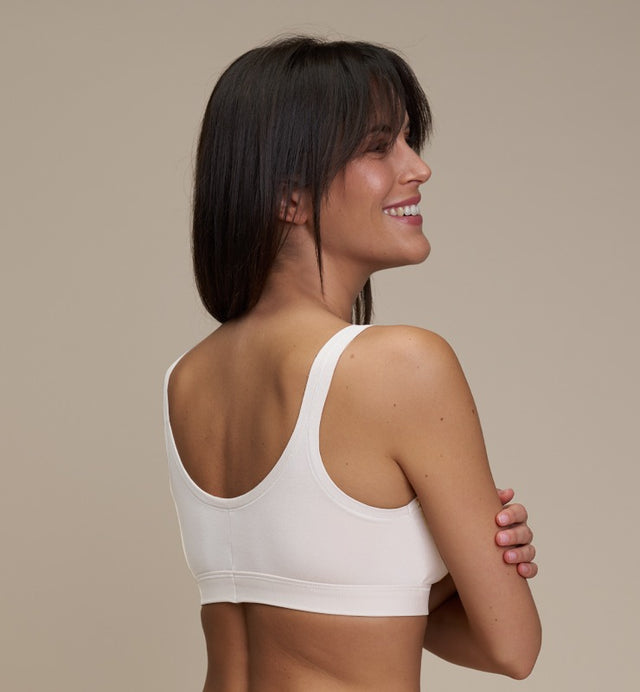 Bra with removable padding in beech vegetable fibre