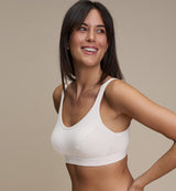 Bra with removable padding in beech vegetable fibre