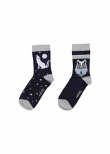 Singing Wolfs socks for children in organic cotton - 2 pairs