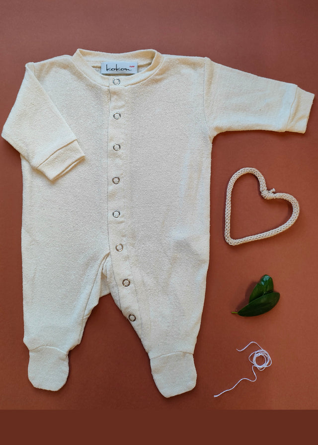 Onesie for newborns and children in pure burette silk