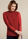 Mock-neck sweater in silk and organic cotton