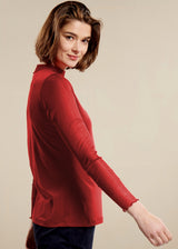 Mock-neck sweater in silk and organic cotton