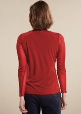 Mock-neck sweater in silk and organic cotton