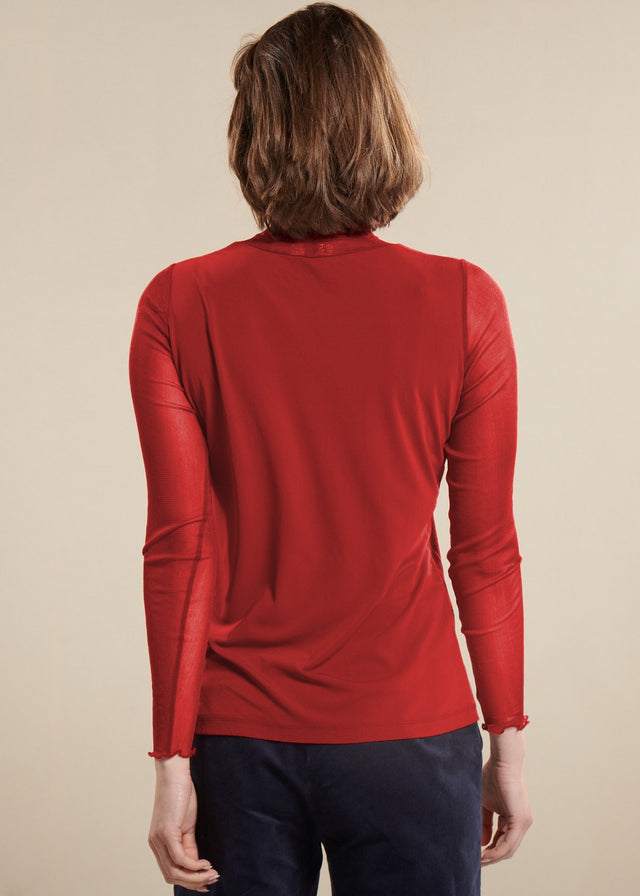 Mock-neck sweater in silk and organic cotton