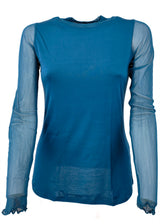 Mock-neck sweater in silk and organic cotton