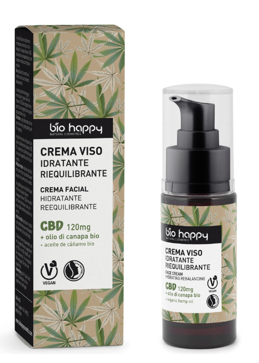 Crema viso idratante riequilibrate cdb CANAPA Bio Vegan