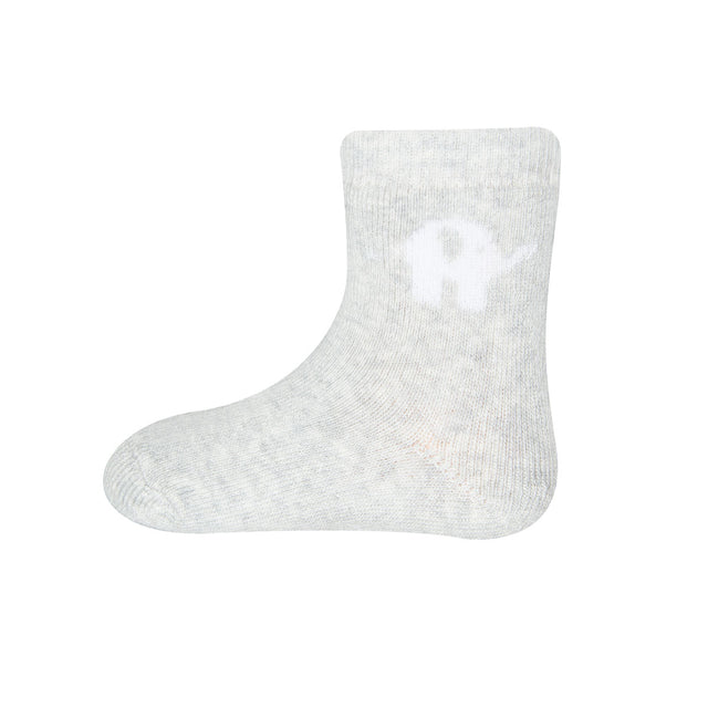 2 PAIRS Gray Elephant Socks for children in organic cotton