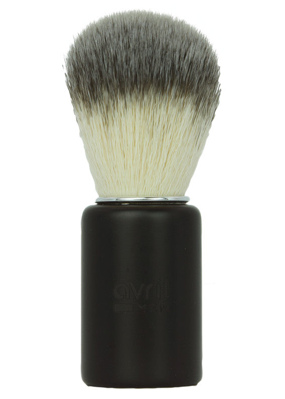 Wooden shaving brush with synthetic bristles