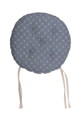 TRADITIONAL light blue round chair cushion in Organic Cotton