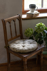 FLORAL round chair cushion in Organic Cotton