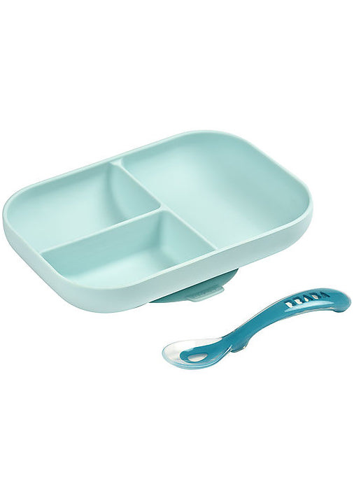 Learning Baby Food Set with suction cup - plate and silicone spoon