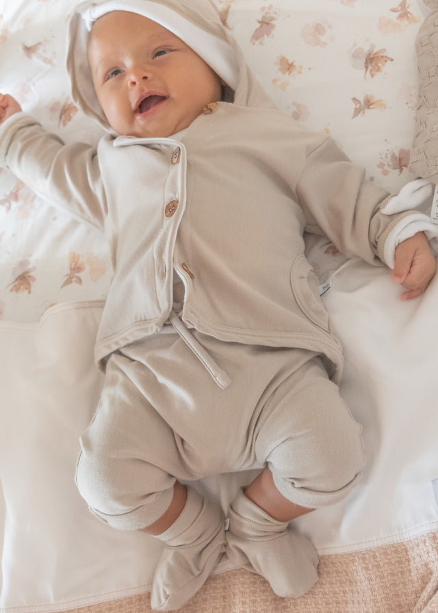 Pantaloni per neonati e bimbi in Bamboo organico Sabbia