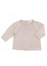 CAMEL sweater with opening at the back for newborns in organic bamboo