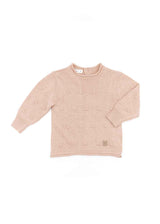 PINK mini pom-pom sweater for newborns in organic bamboo