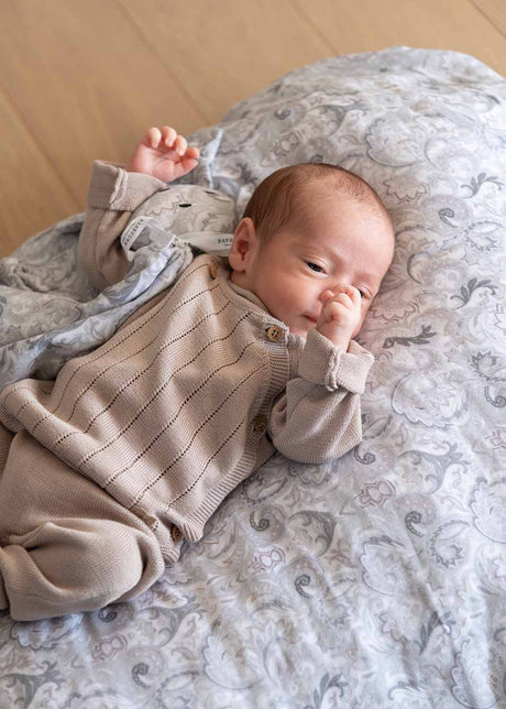 CAMEL crossover sweater for newborns in organic bamboo