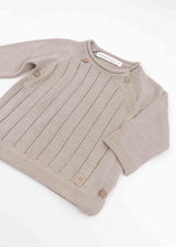 CAMEL crossover sweater for newborns in organic bamboo