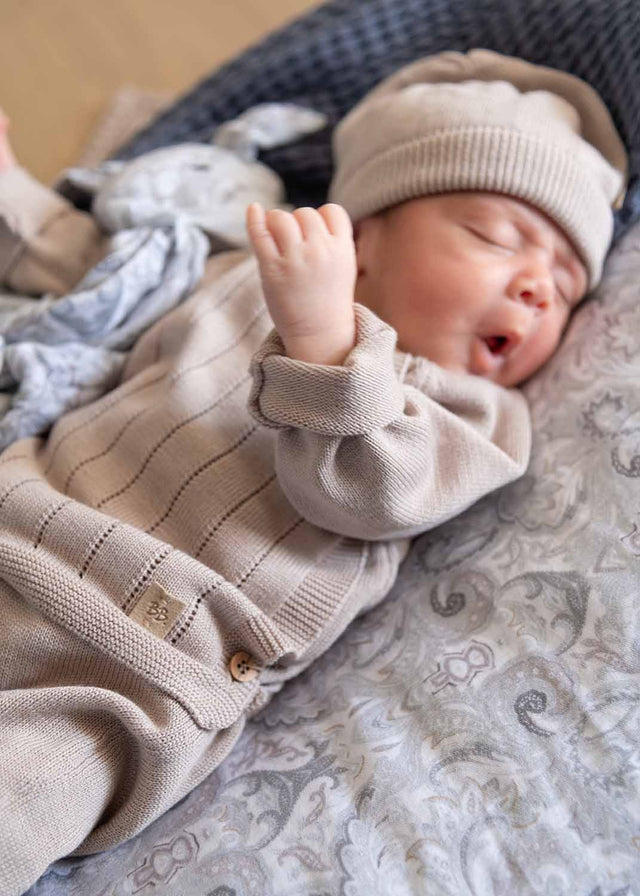 CAMEL crossover sweater for newborns in organic bamboo