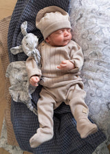 CAMEL knitted gaiters for newborns in organic bamboo