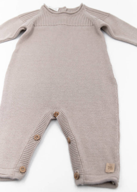 CAMEL knitted onesie for newborns in organic bamboo