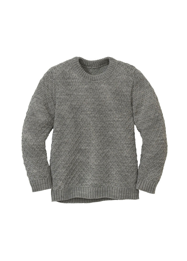 Disana children's Aran sweater in organic merino wool