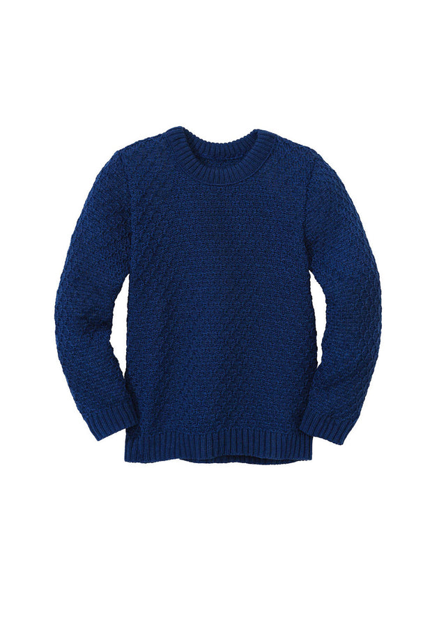 Disana children's Aran sweater in organic merino wool