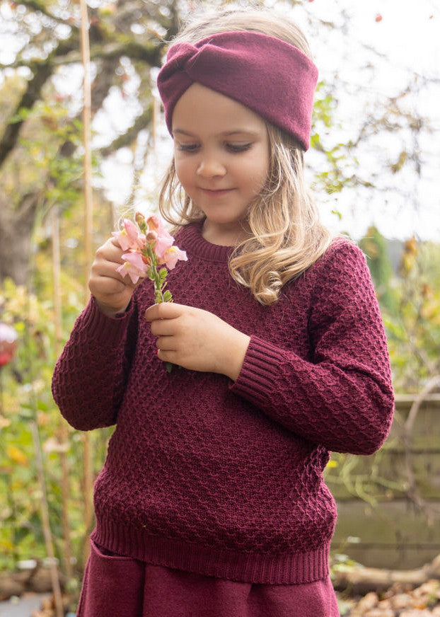 Disana children's Aran sweater in organic merino wool