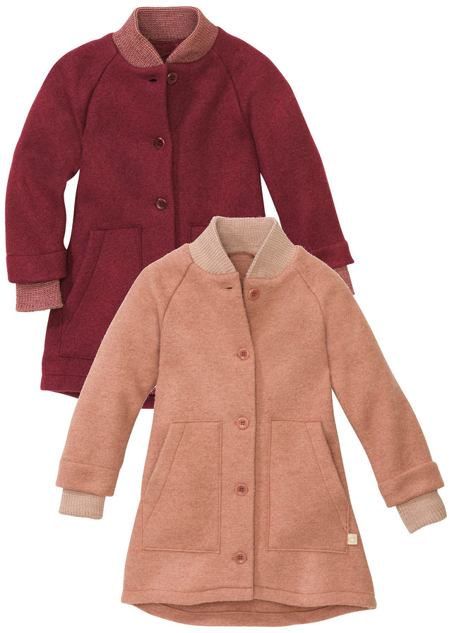 Disana coat for girls in pure organic boiled wool