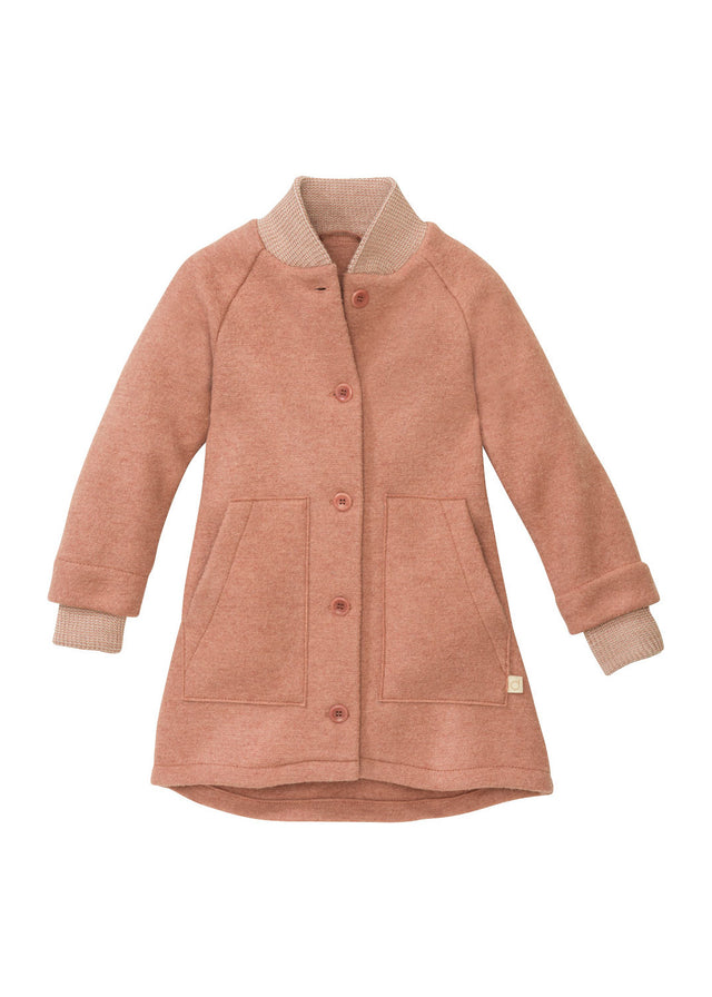 Disana coat for girls in pure organic boiled wool