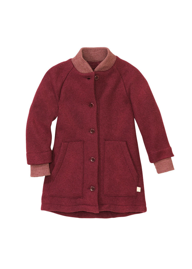 Disana coat for girls in pure organic boiled wool